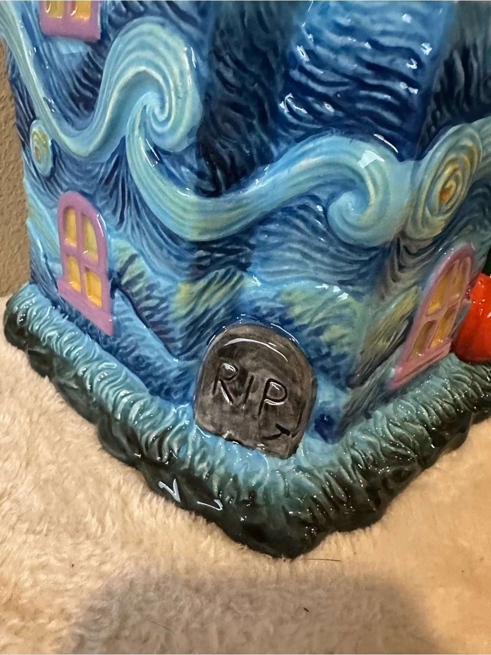CornerRuby Van Gogh Starry Night Halloween Cookie Jar Canister NWT